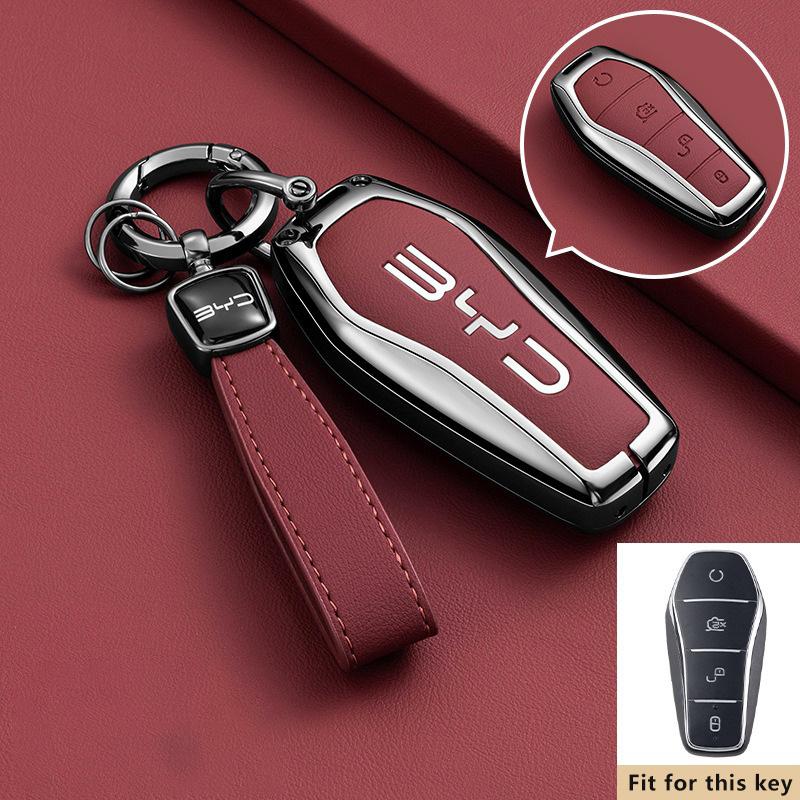 Car Key Case for BYD Song Plus Pro Gm-i 2022 2025 2026 Llavero Keychain Remote Protection Cover Bag Shell Housing Ring Holder Fo