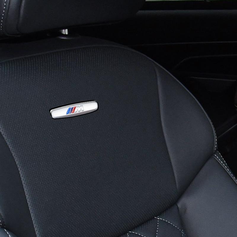 drswk4 1/2Pcs Metal Car Interior Seat Dashboard Emblem Sticker M logo for BMW M Performance E90 F30 G20 X3 X5 X7 Tuning Styling Badge