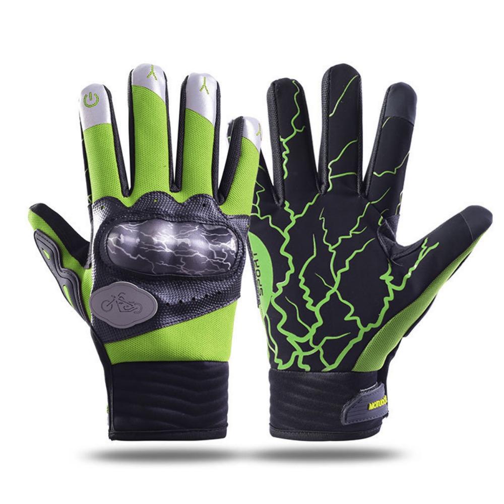 

Cycling Gloves Four Seasons Men s Outdoor Sports Motorcycle Shell Touch Screen Off-road Palm Shock Absorption Anti-skid Gloves average size
