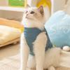 Autumn and Winter Velvet Warm Denim Cat Into Cat Warm Two Feet Cotton Coat Dog Teddy Than Bear Pet Cat Clothes