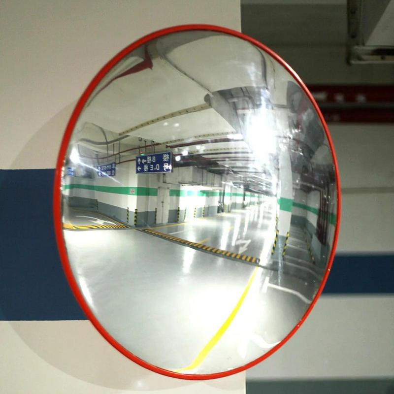 Convex Mirror Outdoor 17.72 Inch Road Safety Convex Mirror Adjustable Parking Garage Round Convex Traffic Mirror Fish Eye Mirror
