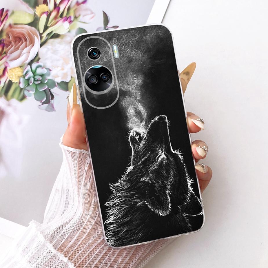 For Honor 90 Lite Case CRT-NX1 Stylish Bow Flowers Painted Cover Soft Slim Phone Case For Honor 90 Pro Honor90 Lite 90Pro Fundas