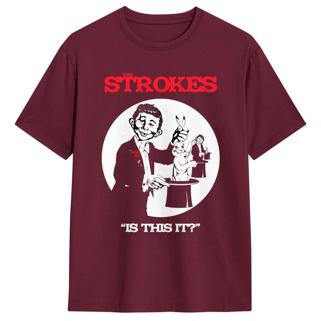 The Strokes Band T-Shirt Strand Reines Baumwoll-T-Shirts Für Herren Hip Hop Bedrucktes T-Shirt Kurze Ärmel Y2K Basic Top T-Shirts