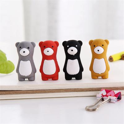 Cute Pencil Eraser Cartoon Standing Bear Shaped Novelty Eraser For Kids School Supplies Student