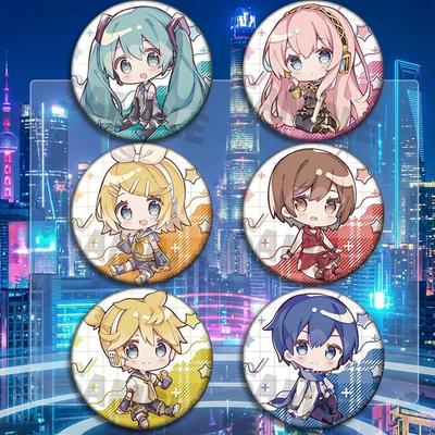 Anime Miku Hatsune Q Version Abzeichen Anstecknadel Brosche Glas Spiegel Kagamine Rin Kaito Sammlerstück Geschenk Zubehör Cosplay Merchandise