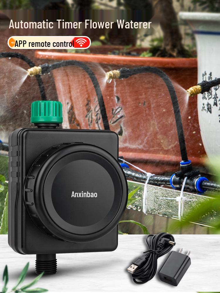 Smart WiFi Timer: Automatic Remote-ControlFlower Watering Kit with Adjustable Sprinkler Head