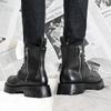 Autumn Winter Shoes Men Leather Snow Boots Thick Sole Non-slip Warm Plush Cold Winter Military Male Ankle Botas Black