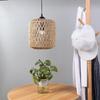 Simulated Rattan Chandelier Lamp Shade Vintage Ceiling Light Cover Bulb Guard Cage for Living Room Bedroom Hotel Restaurant