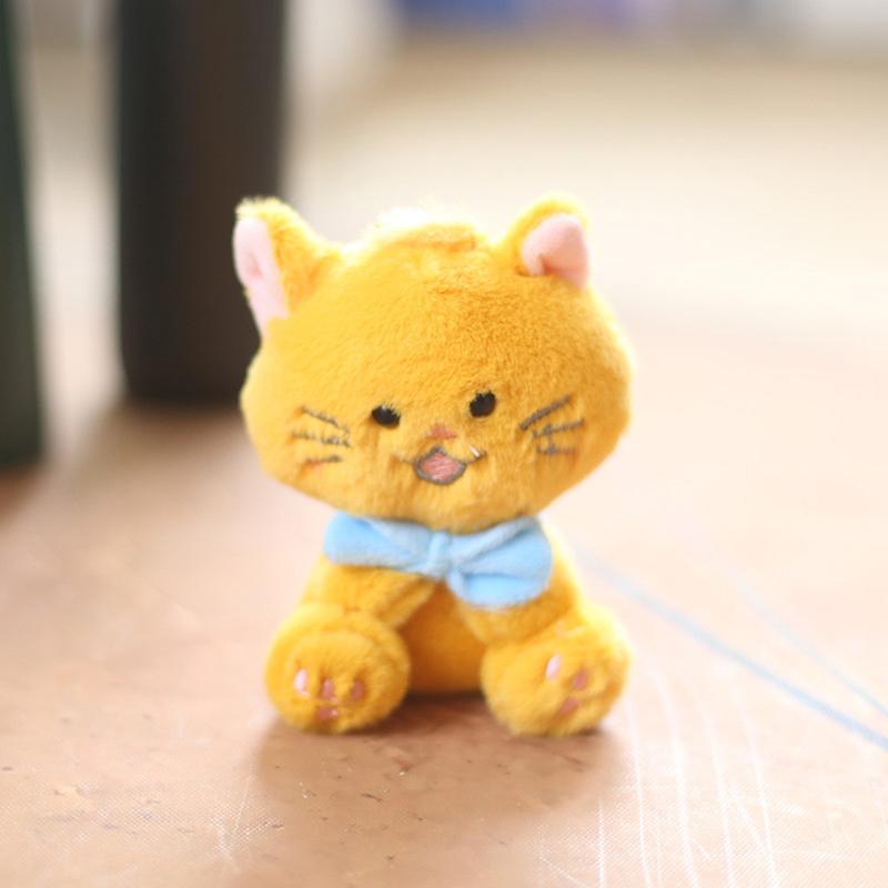 Lovely Cartoon Cat Pendant Keychain for Children Cute Plush Kitten Animal Keyring Llaveros