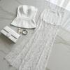 Spring And Summer Waist-Cinching Tube Top And High-Waisted Lace Long Skirt Two-Piece Set For Women Stylish And Fashionable In European American