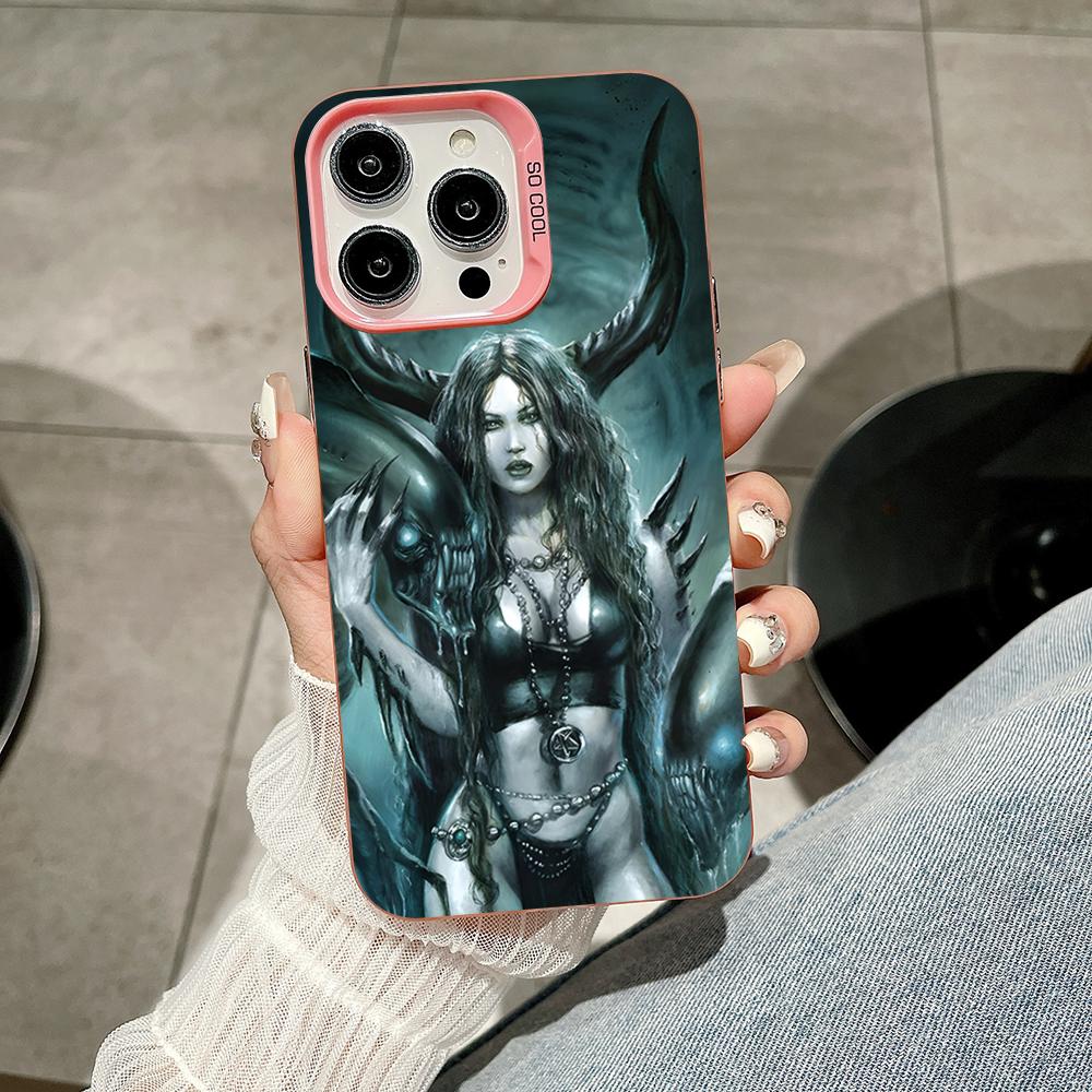 

Dark Goddess Lilith Phone Case for iPhone 17 16 15 14 13 12 11 X XR XS Air Pro Max Plus Pink Colorful Silver Cover iPhone Air