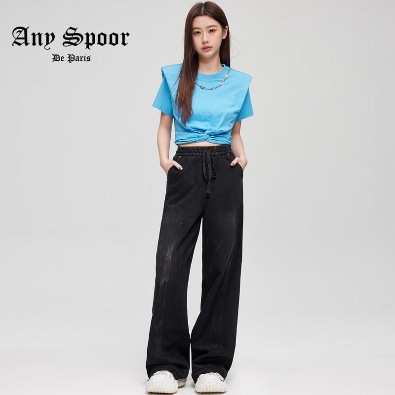 

ANY SPOOR 2025 Spring Women s Washed Gradient American Retro Straight-Leg Jeans 74AD86 M