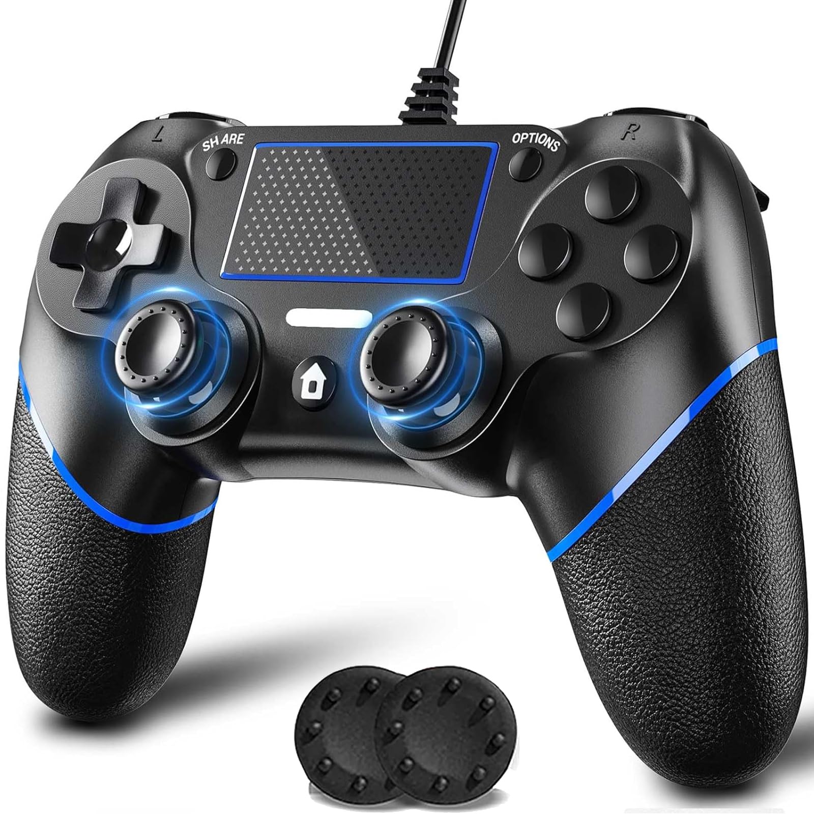 

Дротовий контролер Moowarm для PS4 Модернізований геймпад p4 USB-з єднання Без затримки Подвійна вібрація Ергономічні кнопки Висока міцність Сумісний з