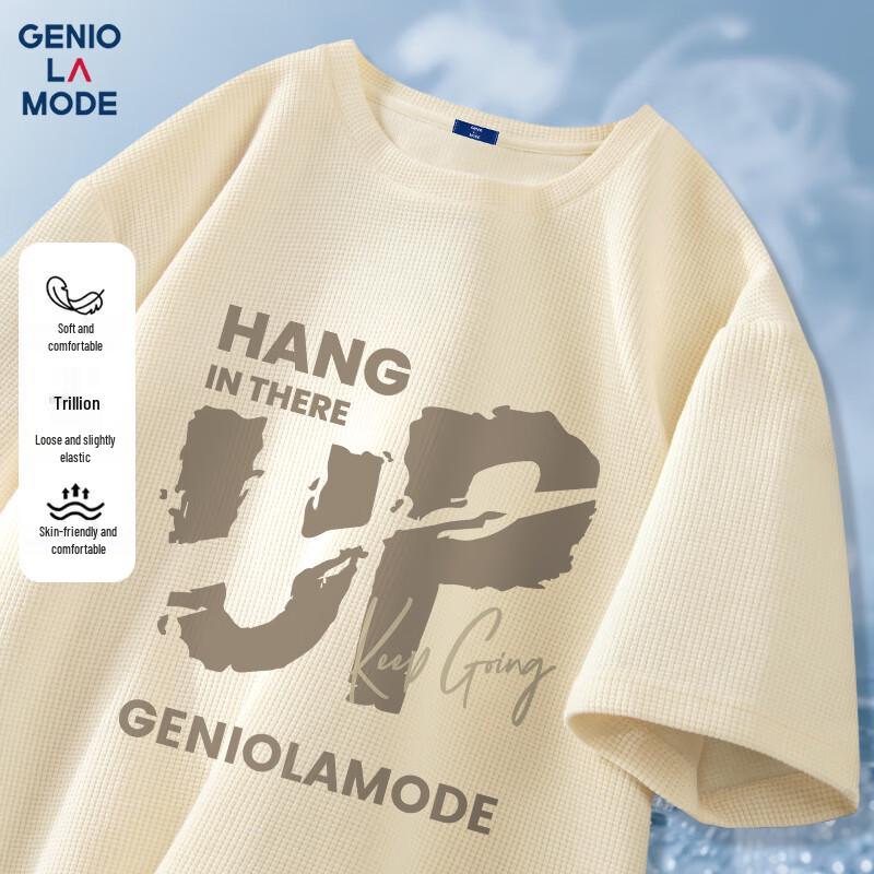 GENIOLAMODE Men s Waffle Knit Short Sleeve T-Shirt XL