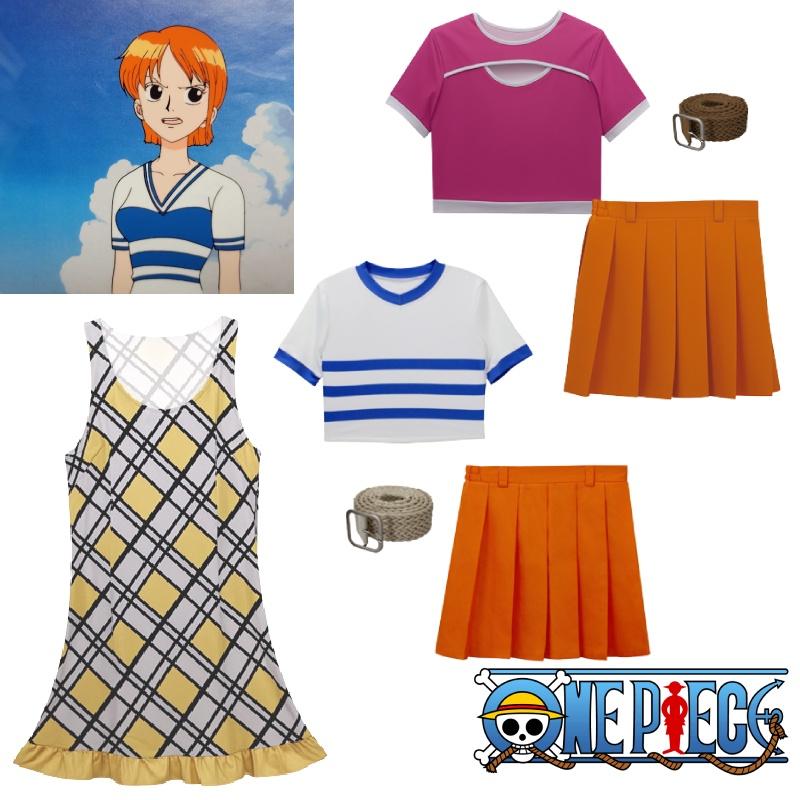 Originalgetreues One Piece Nami Cosplay-Kostüm für Damen, süße Anime-Kleidung für Halloween