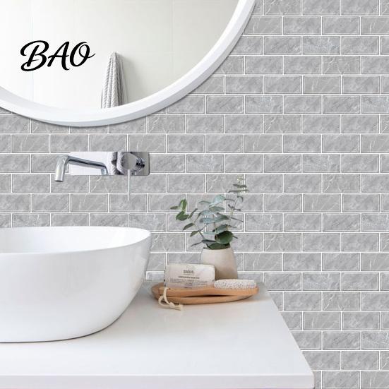 Retro Brick Pattern Wall Art 5Pcs Vintage Tile Stickers, Waterproof Oil?Proof Wallpaper, Peel Decorative Tiles for Home & Stick Backsplash