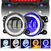 4inch Angel Eye Led LED Light Led DRL Blue High Fog Light White Amber Halo Ring DRL for Jeep Wrangler JK TJ Dodge Journey