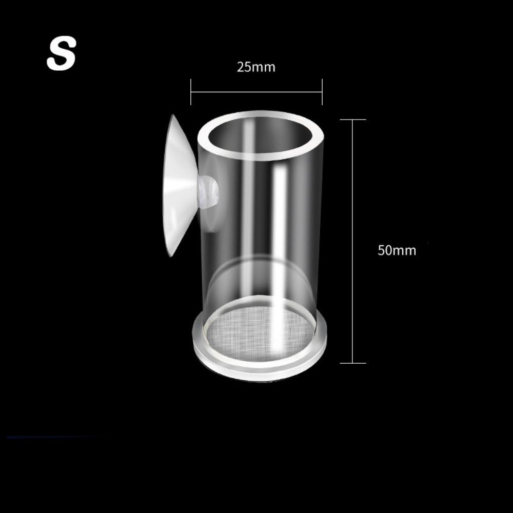 Acrylic Aquarium Feeder Tube Suction Cup Fish Tank Food Dispenser for Baby Fish Shrimp S