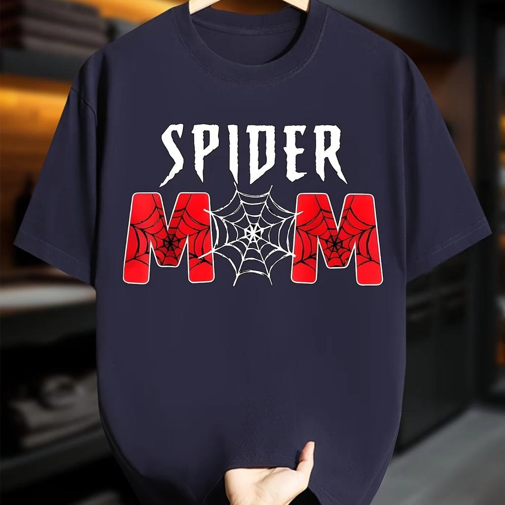 2026 new Spider Mom Web Print T Shirt Men Women Summer Cotton Oversized Tshirt Superhero Fan Gift High quality