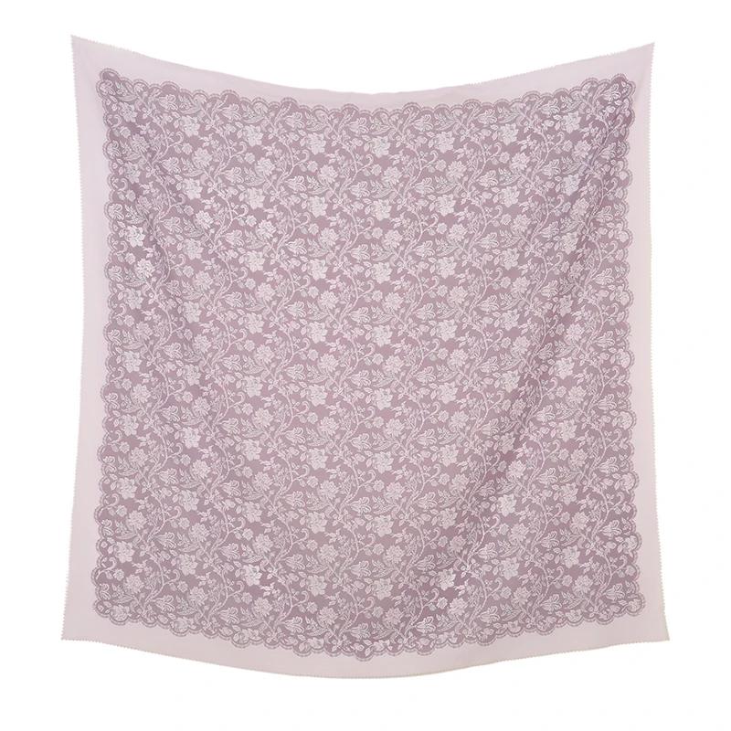 110*110cm Neuer Baumwoll-Leinen-Quadratischer Schal Damen Kopftuch Blumenmuster Halstuch Schals Kopftuch Bandanas Haargummi Stirnbänder