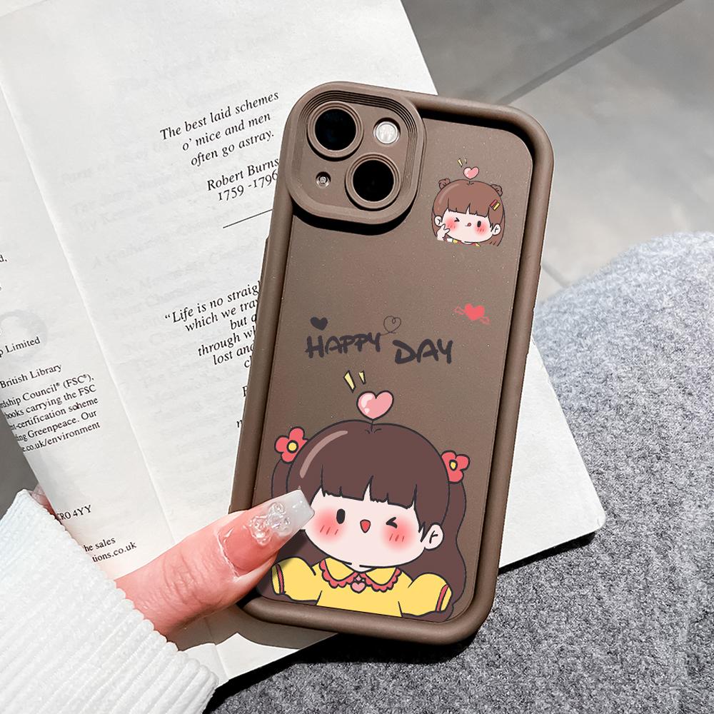 Для iPhone 16 15 Pro Max Redmi Note 13 12 11 Pro Samsung S23 FE S24 Plus S24 Ultra A52 A72 A54 Lovely Girl Full Lens Protective Soft Silicone Phone Case