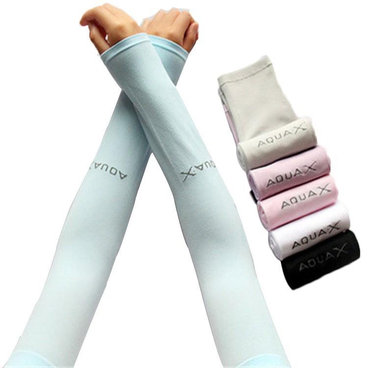 

Cooling Hand Sock Seamless Ice Silk UV Protectiv Arm Sleeves Aqua X - Black