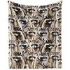 Raccoon Print Flannel Blanket Sofa Bedroom Decorative Blanket Portable Lunch Break Blanket Source