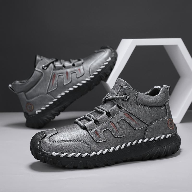 Pánské kožené boty nad kotník, ležérní tenisky, zimní plyšové boty, sněhule 39-45