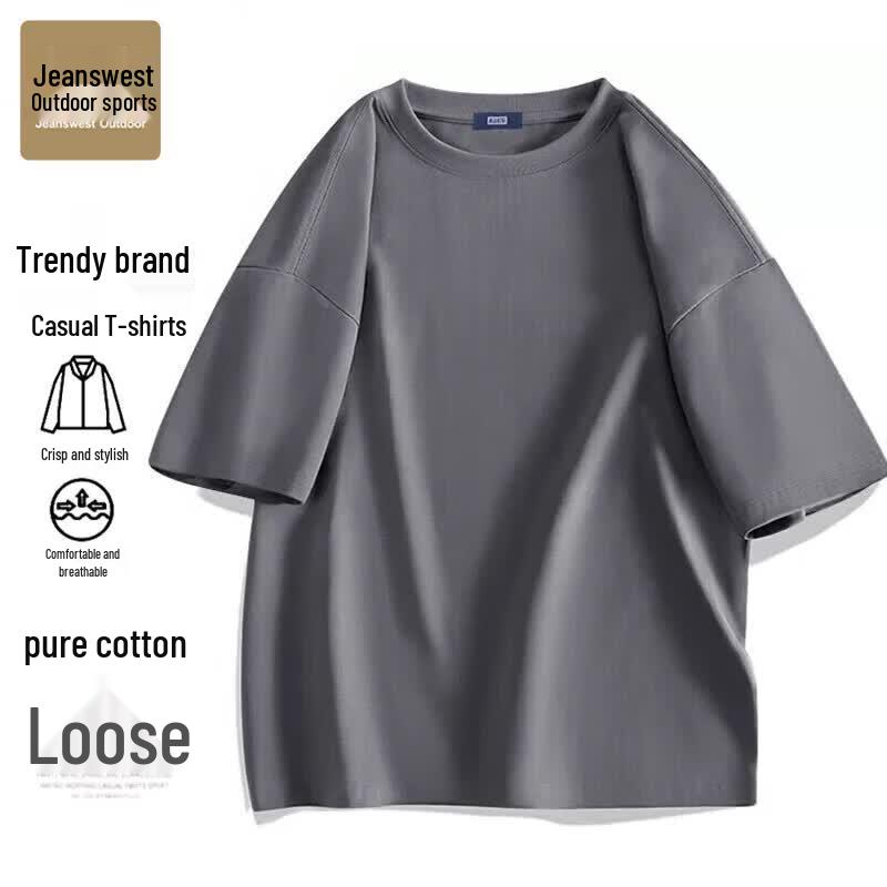 JEANSWEST OUTDOOR Men s Cotton Loose-Fit Short Sleeve T-Shirt 2XL