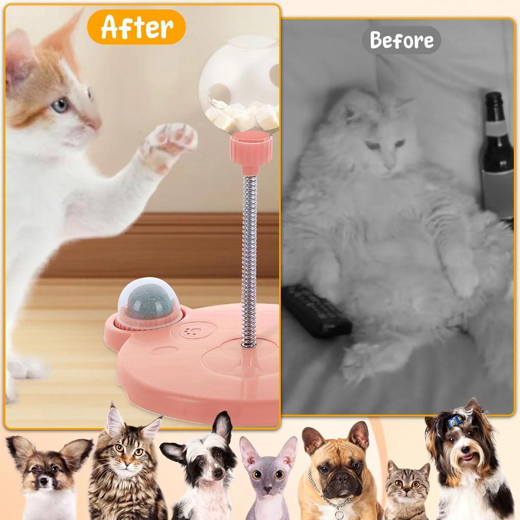 New Cat Leakage Ball Toy Safe Interactive Cat Treat Dispenser Sturdy Help Feeding Ball Pet Feeder Toy for Your Home