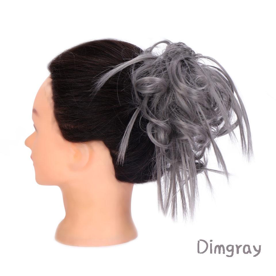 Synthetic Hair Chignons Messy Scrunchies Elastic Band Hair Bun Straight Updo Hairpiece Hair Extension for Women
