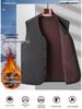 Men's Thermal Fleece-Lined Cotton Vest for Autumn/Winter 2024 - Perfect for Middle-aged and Elderly Dads and Grandpas.