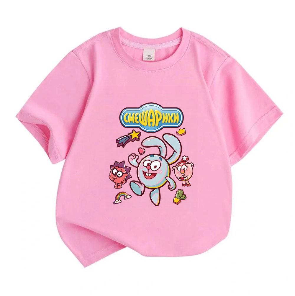 Toddler Boys Girls 100% Cotton Crew Neck Short Sleeve T-Shirt Cute Cartoon Character Printed Casual Soft Breathable Kids Summer Daily Wear Graphic Tee