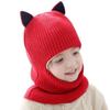 Solid Color Winter Balaclava Hats Thickened Warm Fleece Hats Knitted Baby Hats  Cold Weather