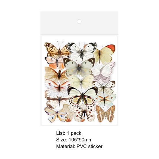 40Pcs/Bag Nice-looking Scrapbooking Sticker Smooth Surface Colorful Butterfly Pattern Waterproof Window Decal for Children