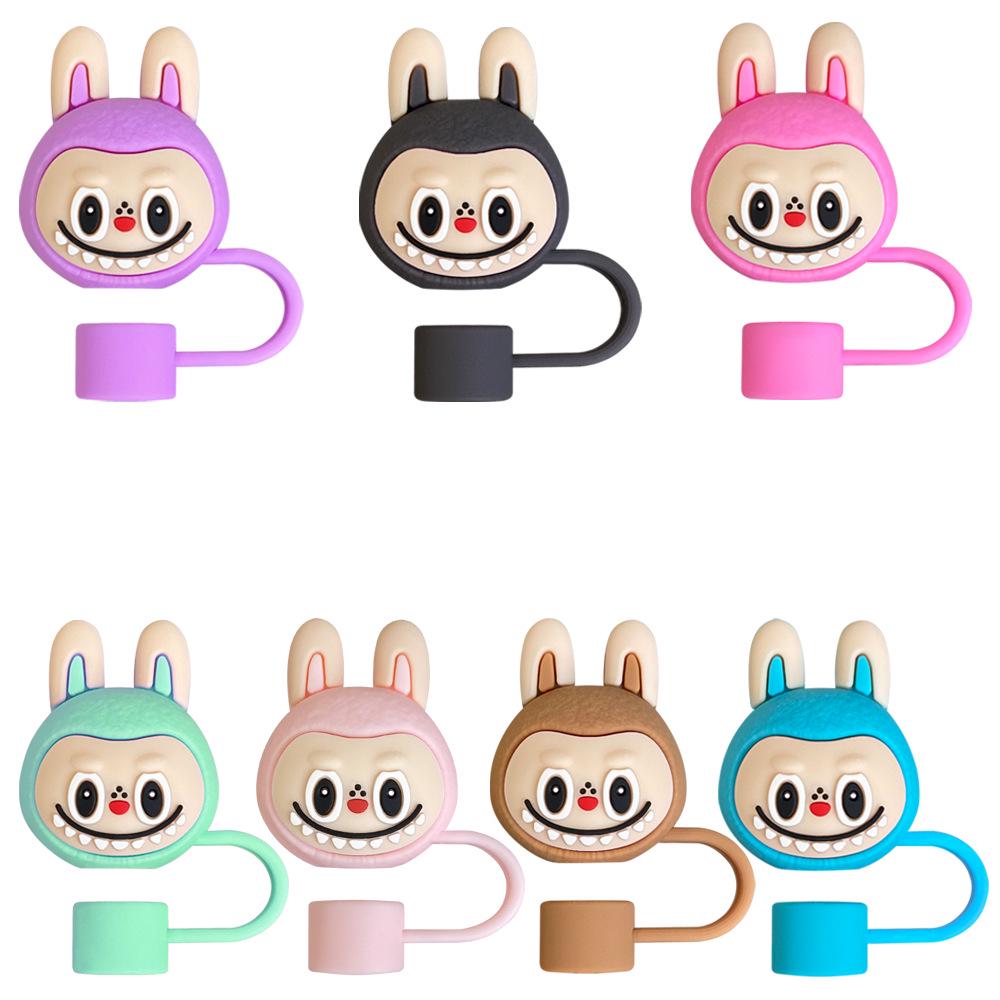 7-Piece Labubu Series Straw Caps & Dust Plugs Set