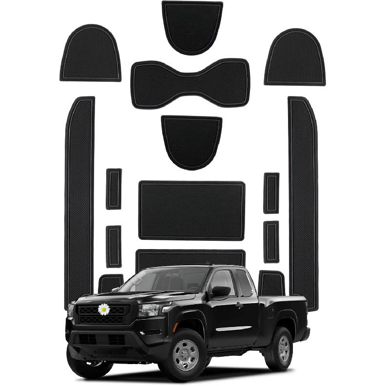 SHAOHAO for 2026 Nissan Frontier Door Slot Mats Fit for 2022 2023 2024 2025 2026 Frontier Accessories (S/SV/Pro-X/Pro-4X/SL) Pickup Truck Car Gate 2022-2026 Frontier Black