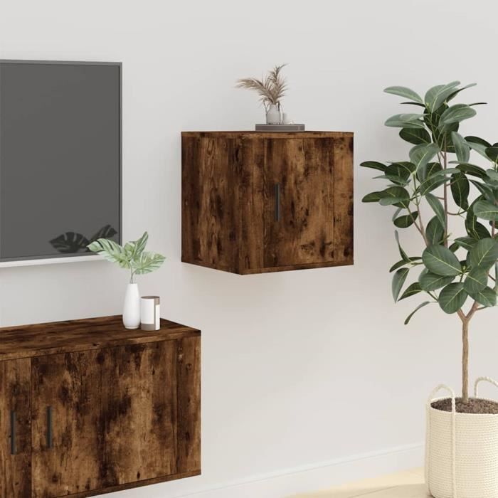 816650 vidaXL Wall-mounted TV Cabinet Smoked Oak 40x34.5x40 Cm