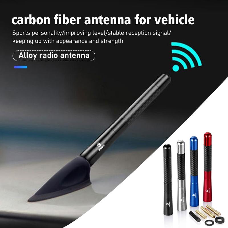 ZDNE2 For BMW Car Antenna Carbon Fiber Receiving Short Antenna Car Roof Accessories E87 E70 E91 E30 G20 E92 E93 E60 E46 E90 G30 E53 X1