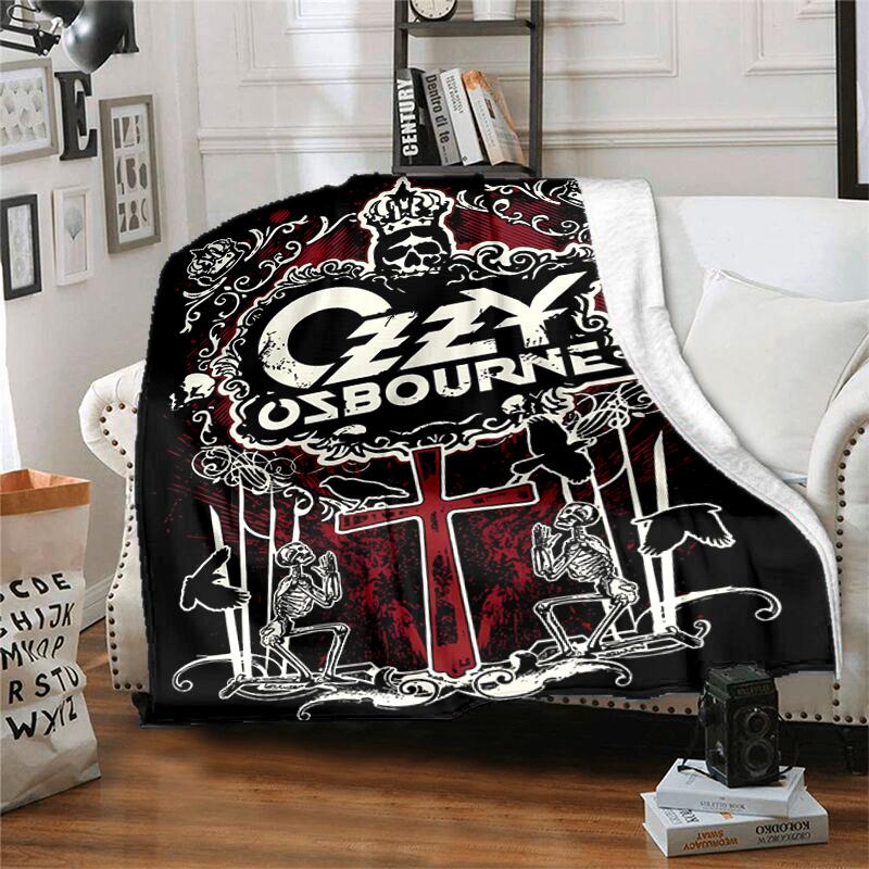 1pc Blanket Ozzy Madman Print Design, Lightweight Blanket for Sofa, Bed- Soft &Warm, Gift for All Seasons Like Christmas, Halloween