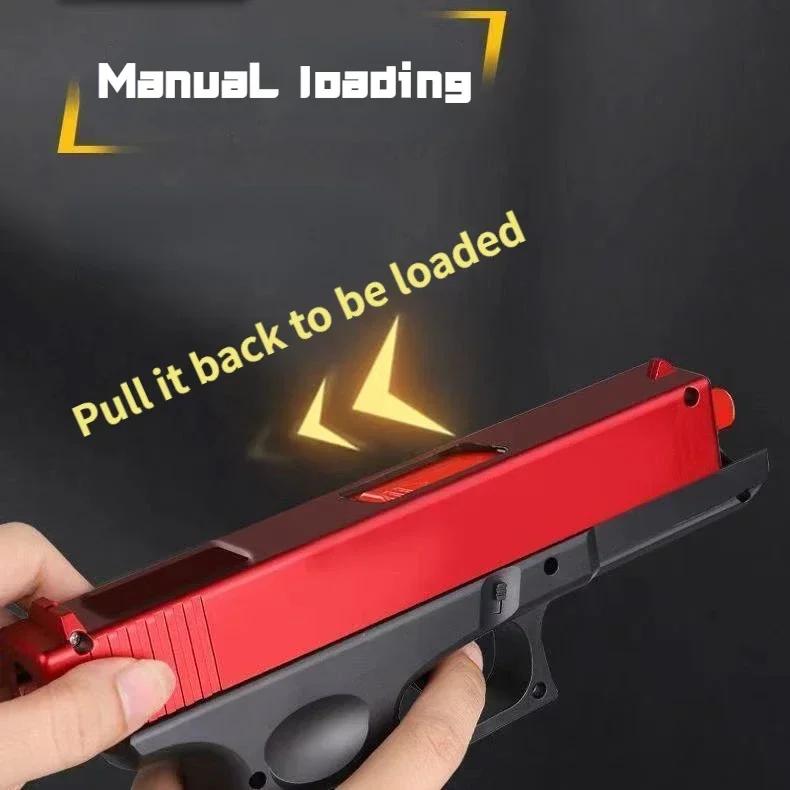 BN Manual G17 Gel Toy Gun with Laser Soft Bullet Airsoft Pistol Outdoor Sports CS Game Paintball for Children Gift
