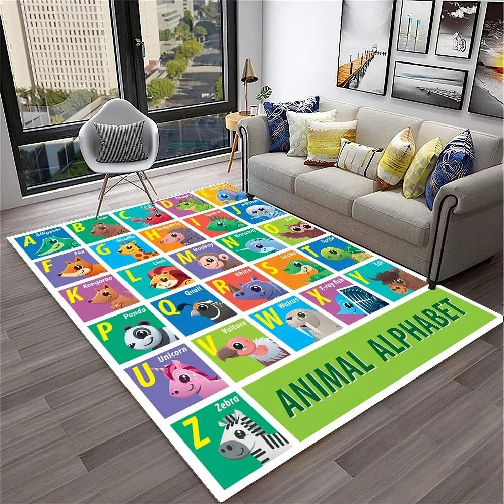 Alphabet ABC Carpet Early Education Cartoon Children Crawling Rugs Non-slip Bedroom Living Room Sofa Home Decoration Floor Mat