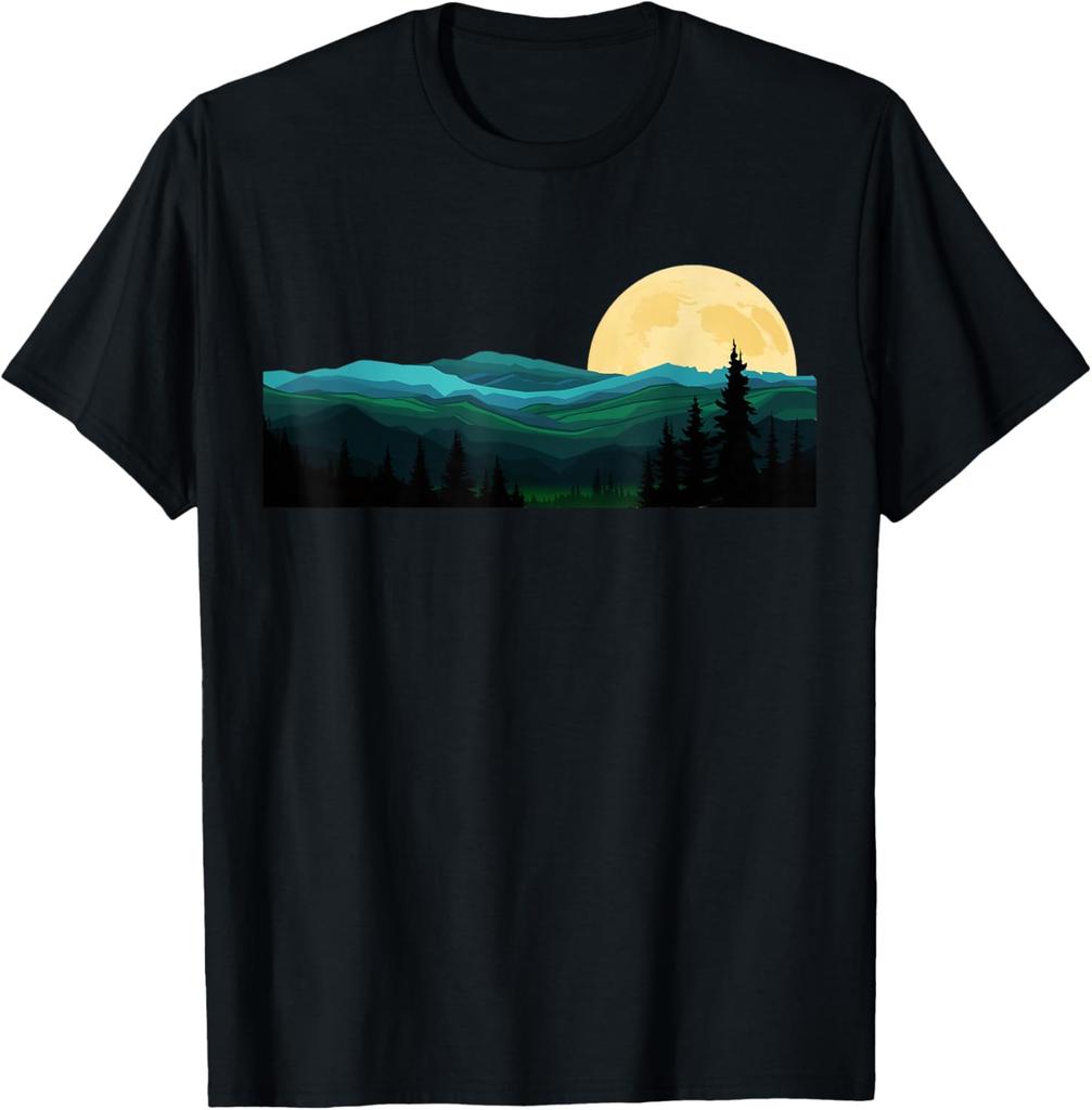 Trees Nature Mountains Adventure Outdoor Wildlife Forest T-Shirt Graphic T Shirts Print on Demand Camisas Streetwear