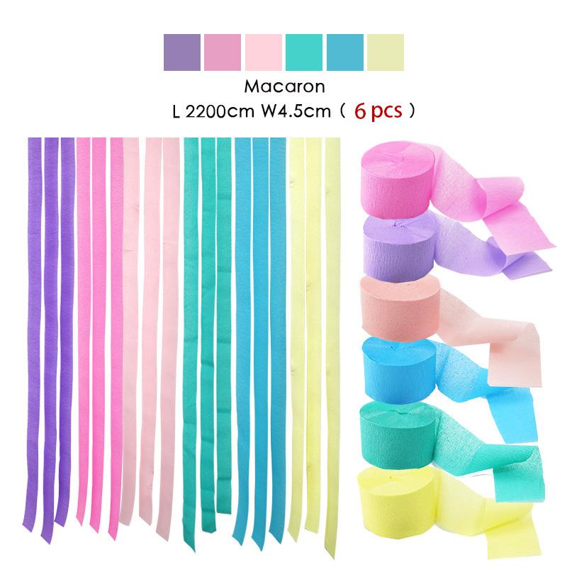 Rainbow 3Pcs/Set Crepe Paper Streamers For Wedding Birthday Party Backdrop Decoration Vibrant Multi-Colored Paper Crepe Garland Ribbon Decor