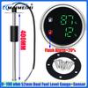MAIMEIMI Dual Fuel Level Gauge with Flash Alarm Green LED Digital 52MM Oil Tank Meter 0-190ohm Fuel Level Sensor 100-550MM Boat