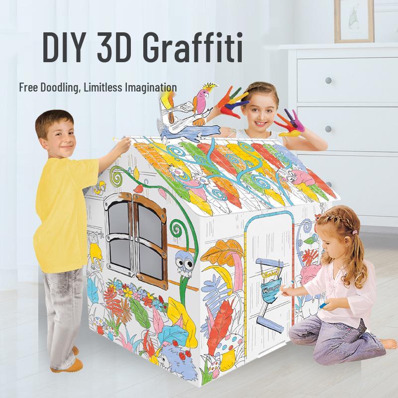 

Джунгли Граффити Картонный Дом Сделай Сам: 3D Раскраска для детей