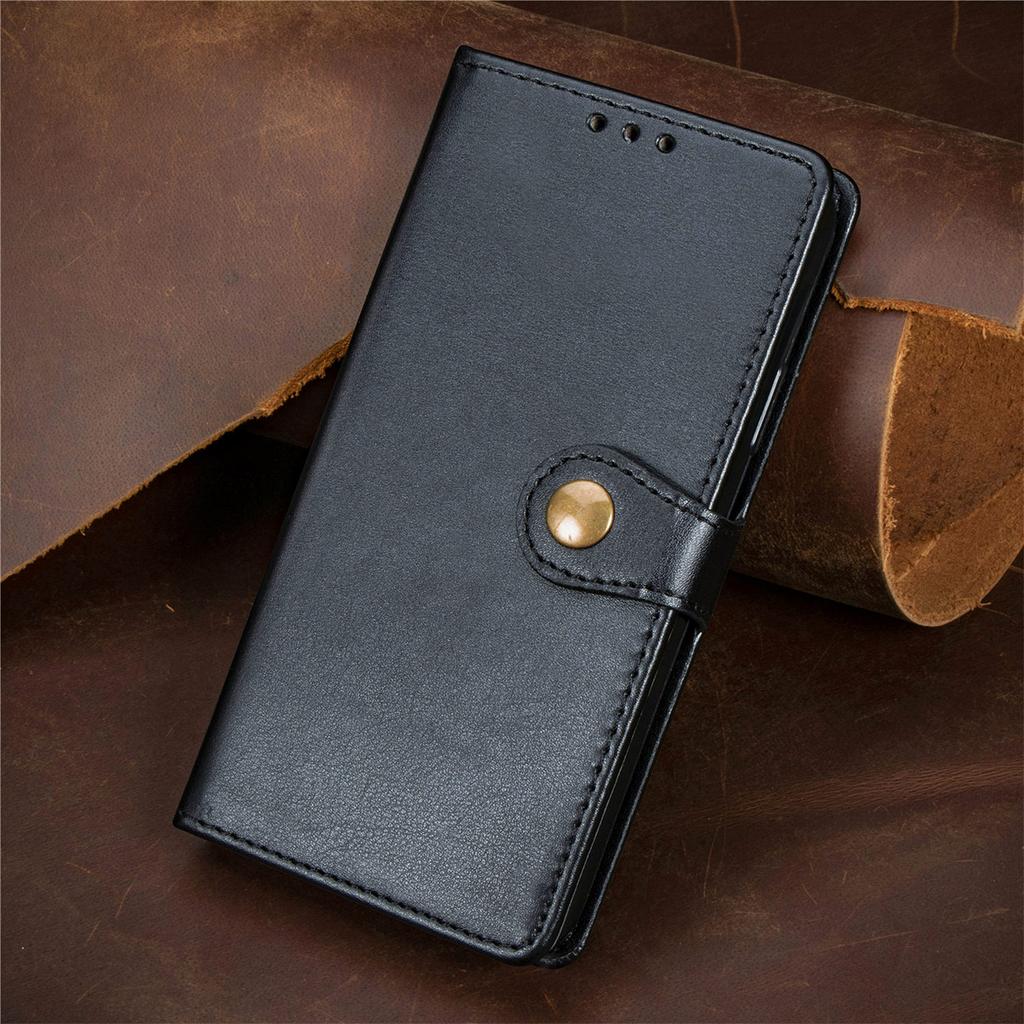 Leather Wallet Flip Case for VIVO Y400 Y300T Y300I Y05 Y04 Y03 Y02 Y02S Y02A Y02T Card Holder, Kickstand, Vintage Button Closure