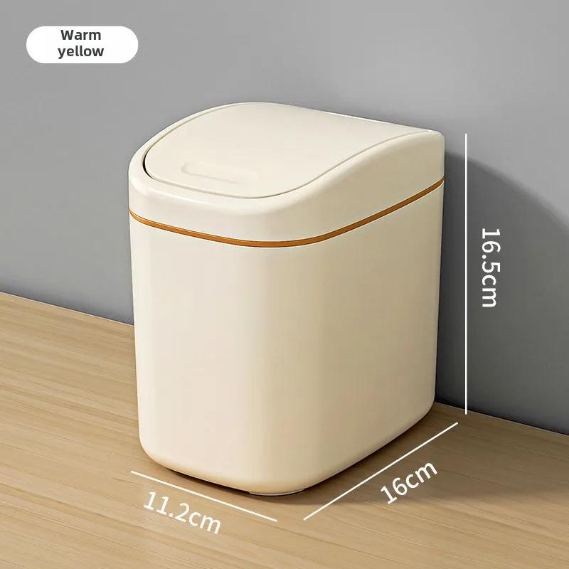 Desktop Trash Can Small Mini Garbage Can Plastic Dustbin with Shake Cover for Home Office Waste Bins Household Cleaning