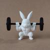 Easter Muscle Bunny Figurine Cute Mini 3D Printed Bunny Statue Collectible Rabbit Ornament for Spring Home Table Shelf Decor