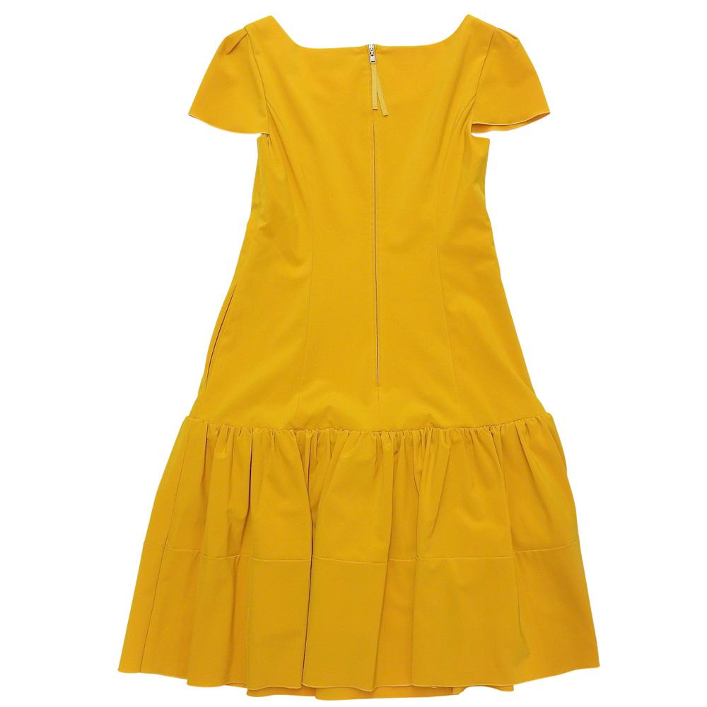 FOXEY NEW YORK Excellent condition polyester ruffle sleeveless dress, yellow, size 38, 38336-NSOFN115L dress 38 yellowUsed